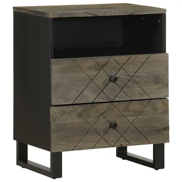 Gossi noptiera neagra 50x33x62 cm lemn masiv de mango