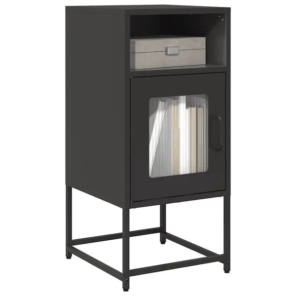 Gossi noptiera, negru, 36x39x78 cm, otel laminat la rece