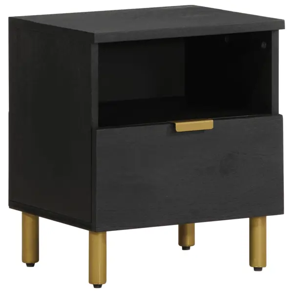 Gossi noptiera, negru, 40x33x46 cm, lemn prelucrat