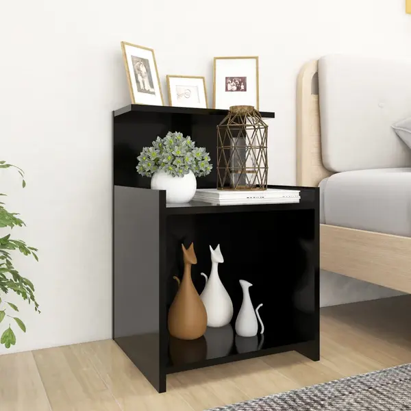 Gossi noptiera, negru, 40x35x60 cm, pal