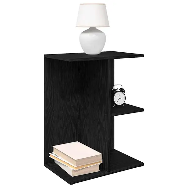 Gossi noptiera stejar negru 46,5x29x61 cm lemn prelucrat