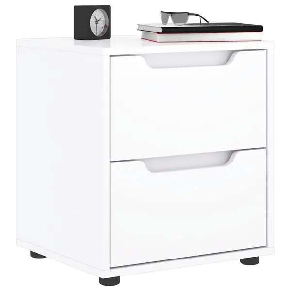 Gossi noptiera visnes alb 45x40x50 cm lemn de prelucrare