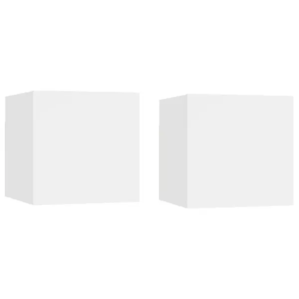 Gossi noptiere, 2 buc., alb, 30,5x30x30 cm, lemn prelucrat