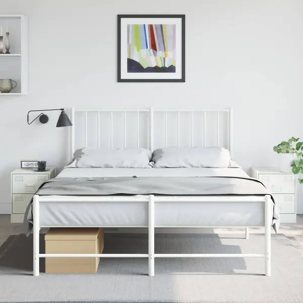 Gossi noptiere, 2 buc., alb, 34,5x39x44 cm, otel