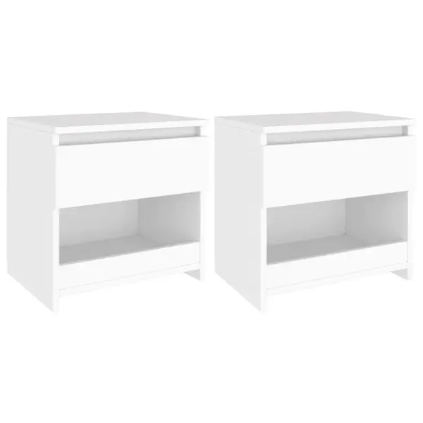 Gossi noptiere, 2 buc., alb, 40x30x39 cm, pal