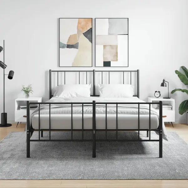 Gossi noptiere, 2 buc., alb extralucios, 40x35x47,5 cm, lemn compozit