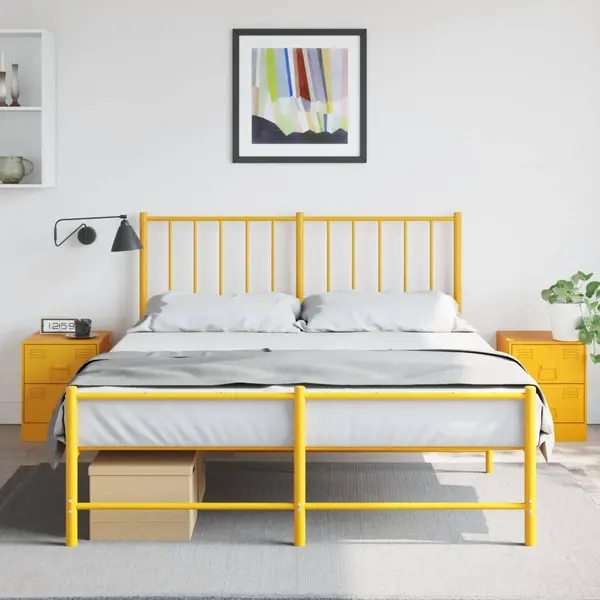 Gossi noptiere, 2 buc., galben, 34,5x39x44 cm, otel
