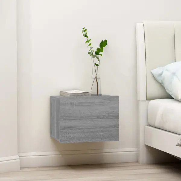 Gossi noptiere, 2 buc., gri sonoma, 40x30x30 cm, lemn prelucrat