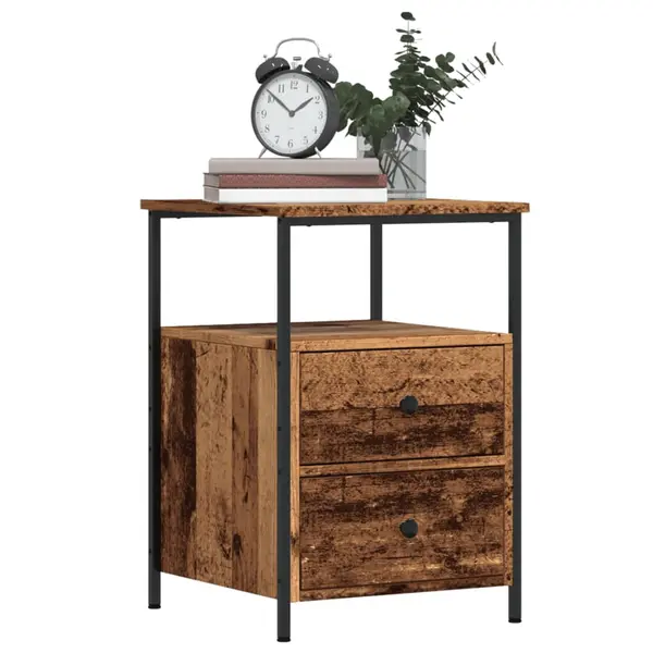 Gossi noptiere, 2 buc, lemn vechi, 34x35,5x50 cm, lemn prelucrat