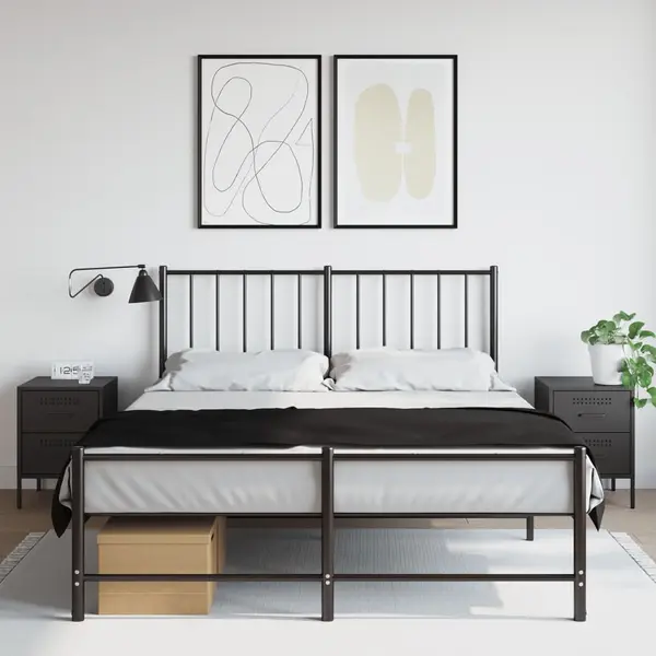 Gossi noptiere, 2 buc., negru, 36x39x50,5 cm, otel