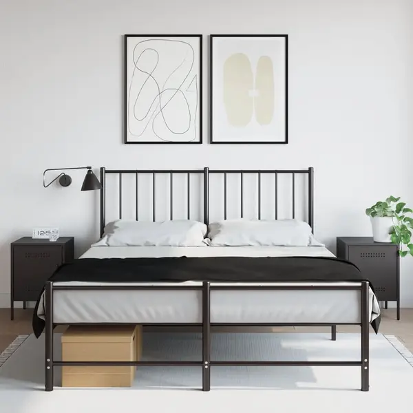 Gossi noptiere, 2 buc., negru, 36x39x50,5 cm, otel