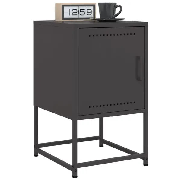 Gossi noptiere, 2 buc., negru, 36x39x60,5 cm, otel