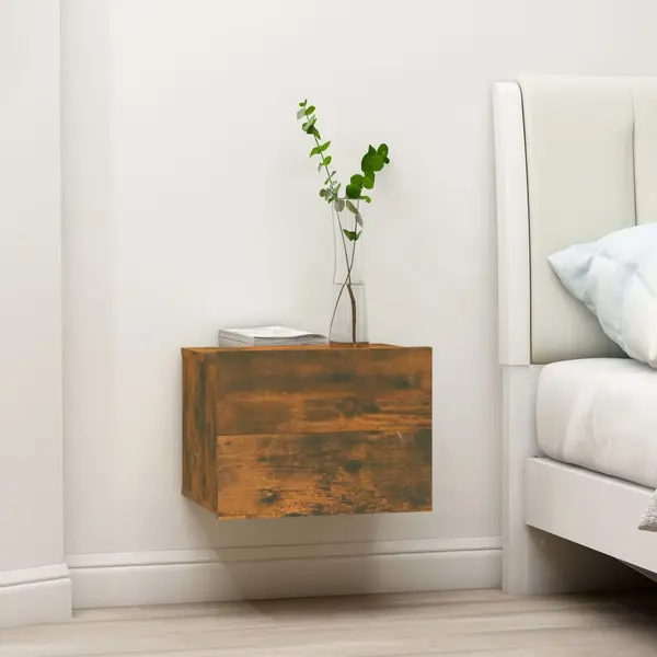 Gossi noptiere, 2 buc., stejar fumuriu, 40x30x30 cm, lemn prelucrat