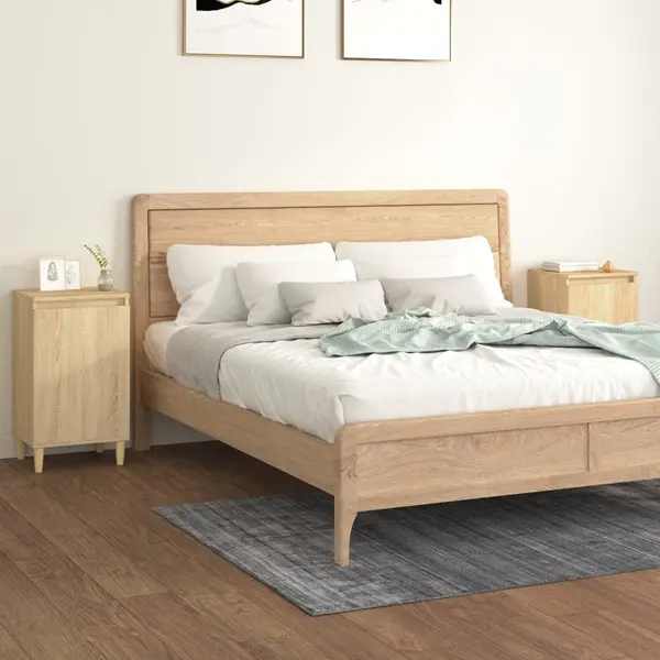 Gossi noptiere, 2 buc., stejar sonoma, 40x35x70 cm, lemn prelucrat
