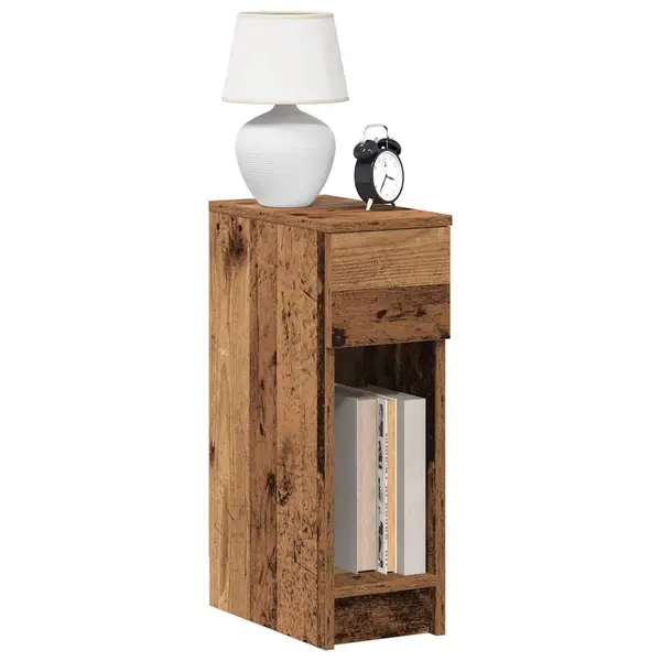 Gossi noptiere cu sertar 2 buc lemn vechi 20x36x60 cm