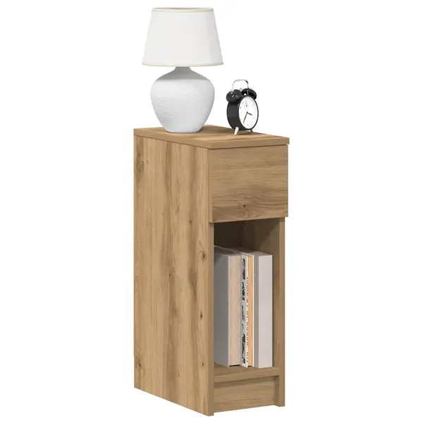 Gossi noptiere cu sertar 2 buc stejar artizanal 20x36x60 cm