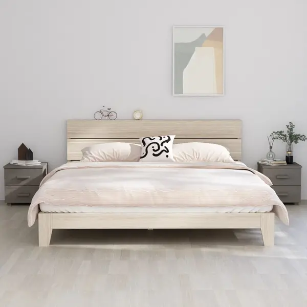 Gossi noptiere hamar, 2 buc, gri deschis, 40x35x44,5 cm, lemn masiv