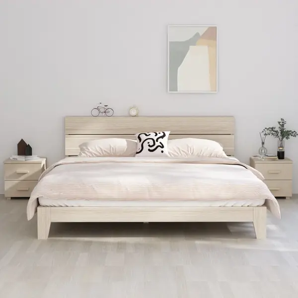 Gossi noptiere hamar 2 buc, maro miere, 40x35x44,5 cm, lemn masiv pin