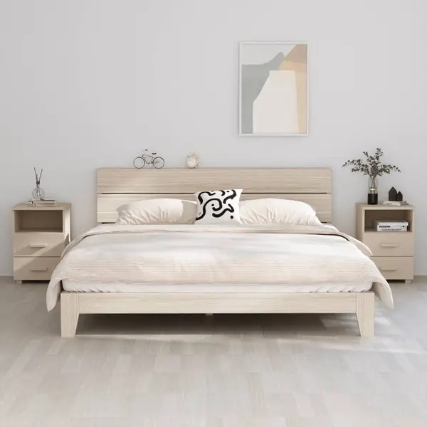 Gossi noptiere hamar, 2 buc, maro miere, 40x35x62 cm, lemn masiv