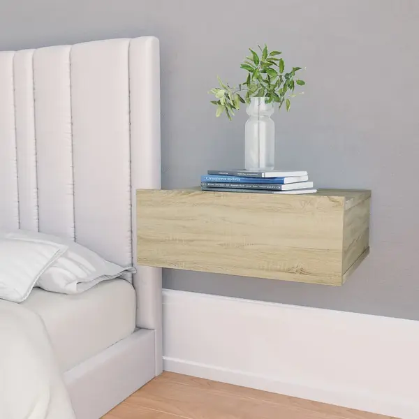 Gossi noptiere suspendate, 2 buc., stejar sonoma, 40x30x15 cm, pal