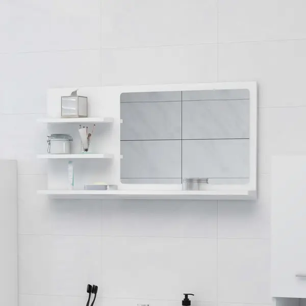 Gossi oglinda de baie, alb, 90 x 10,5 x 45 cm, pal
