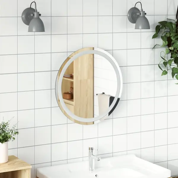 Gossi oglinda de baie cu led, 50 cm, rotunda