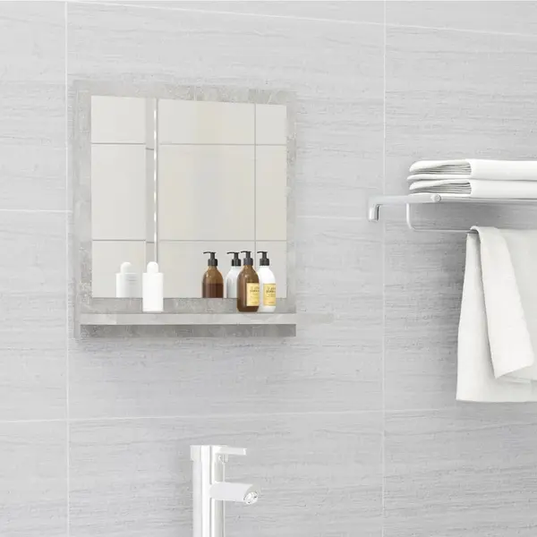 Gossi oglinda de baie, gri beton, 40 x 10,5 x 37 cm, pal