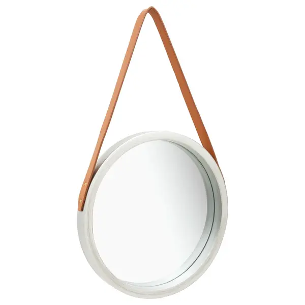 Gossi oglinda de perete cu o curea, 40 cm, argintiu