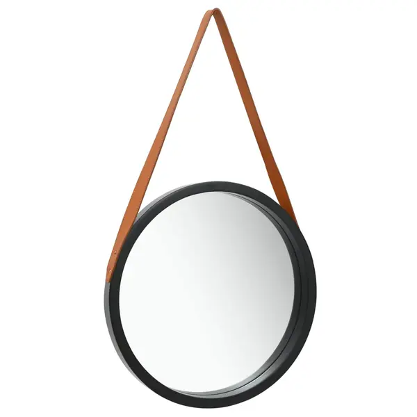 Gossi oglinda de perete cu o curea, 40 cm, negru