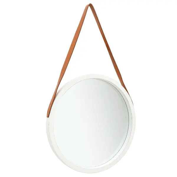 Gossi oglinda de perete cu o curea, 50 cm, alb