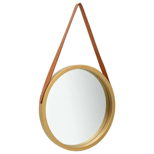 Gossi oglinda de perete cu o curea, 50 cm, auriu