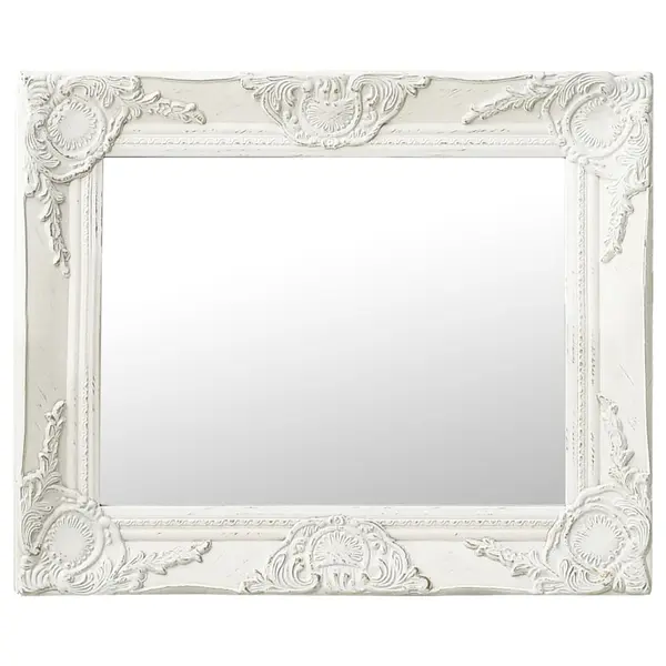 Gossi oglinda de perete in stil baroc, alb, 50 x 40 cm