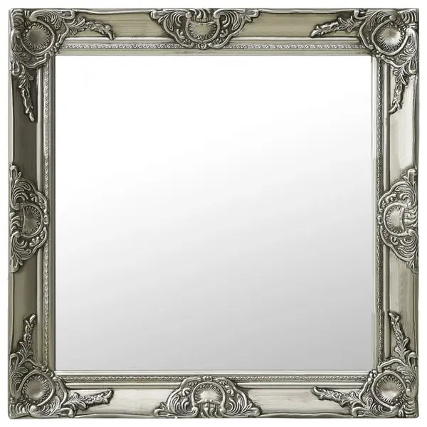 Gossi oglinda de perete in stil baroc, argintiu, 60 x 60 cm