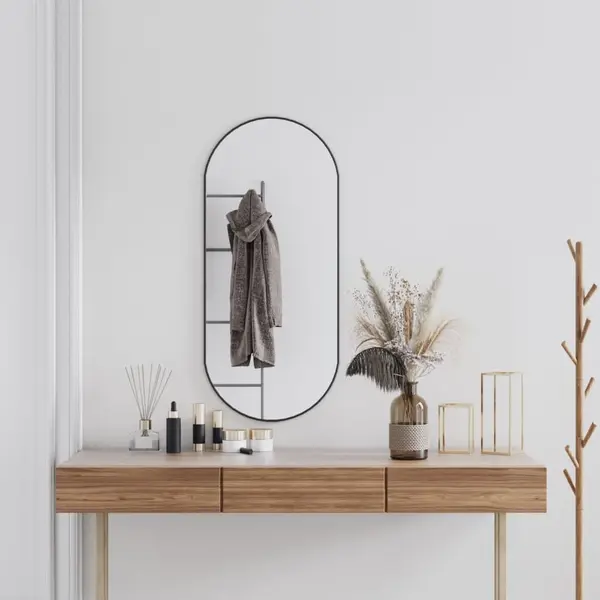 Gossi oglinda de perete, negru, 100x45 cm, ovala