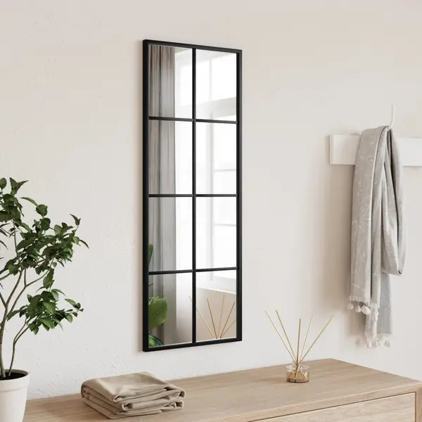 Gossi oglinda de perete, negru, 30x80 cm, dreptunghiulara, fier