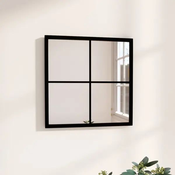 Gossi oglinda de perete, negru, 40x40 cm, metal