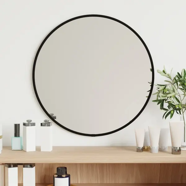Gossi oglinda de perete rotunda, negru, Ø 40 cm