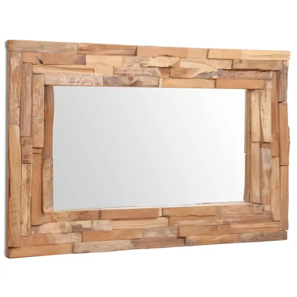 Gossi oglinda decorativa din lemn de tec, 90 x 60 cm, dreptunghiular