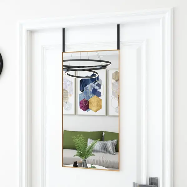 Gossi oglinda pentru usa, auriu, 40x80 cm, sticla si aluminiu