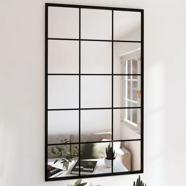 Gossi oglinzi de perete, 2 buc., negru, 100x60 cm, metal