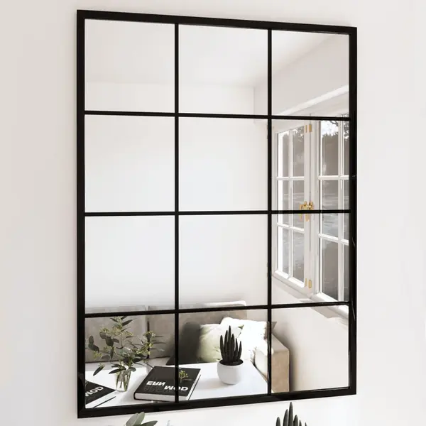 Gossi oglinzi de perete, 2 buc., negru, 80x60 cm, metal