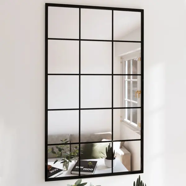 Gossi oglinzi de perete, 4 buc., negru, 100x60 cm, metal