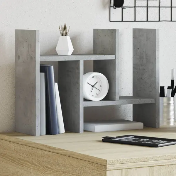 Gossi organizator birou, gri beton, 34,5x15,5x35,5 cm lemn prelucrat