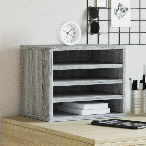 Gossi organizator birou, gri sonoma, 36x26x29,5 cm lemn prelucrat