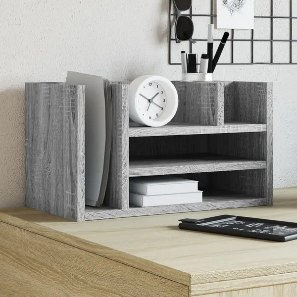 Gossi organizator birou, gri sonoma, 44,5x24x25 cm lemn prelucrat