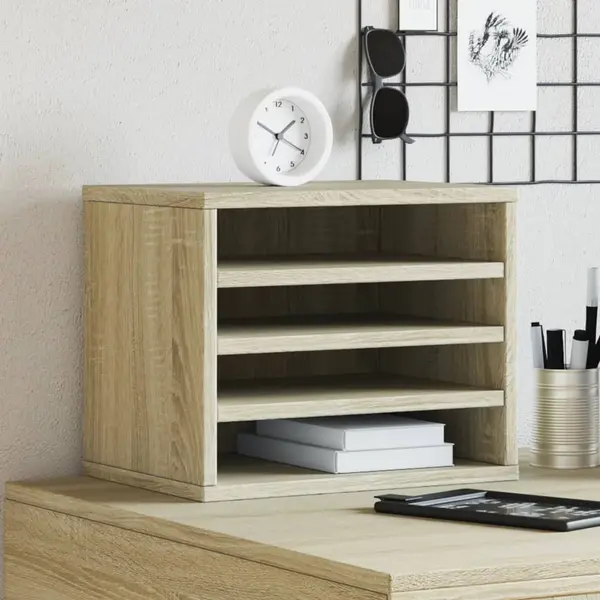 Gossi organizator birou, stejar sonoma, 36x26x29,5 cm lemn prelucrat