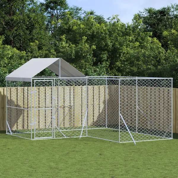 Gossi padoc exterior cu acoperis argintiu 4x4x2,5 m otel galvanizat