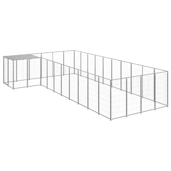 Gossi padoc pentru caini, argintiu, 13,31 m2, otel