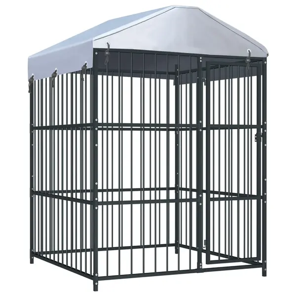 Gossi padoc pentru caini de exterior, cu acoperis, 150 x 150 x 210 cm
