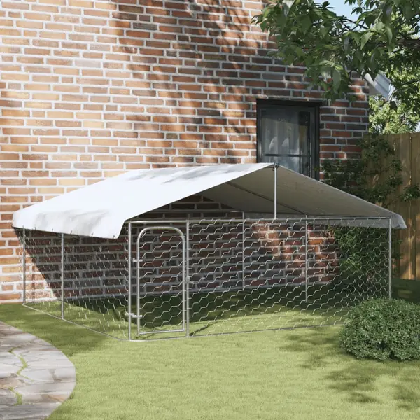 Gossi padoc pentru caini de exterior, cu acoperis, 300x300x150 cm